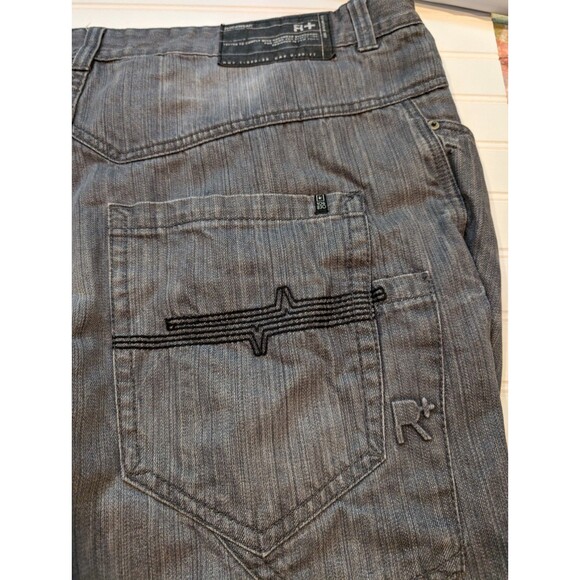 Rocawear R+ Baggy Denim Jeans Men's 42x34 Wide Leg Embroidered Hip Hop Skater - Picture 6 of 11